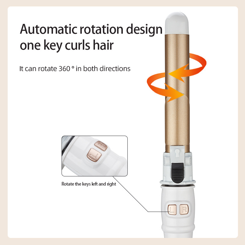 Ceramic Curling Iron Collection — Auto-Rotating Comb & LCD Digital Wands