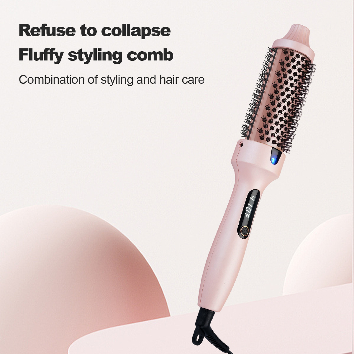 Electric Hair Straightener Brush — 2-in-1 Volumizing & Infrared Styling Comb — AGJewel