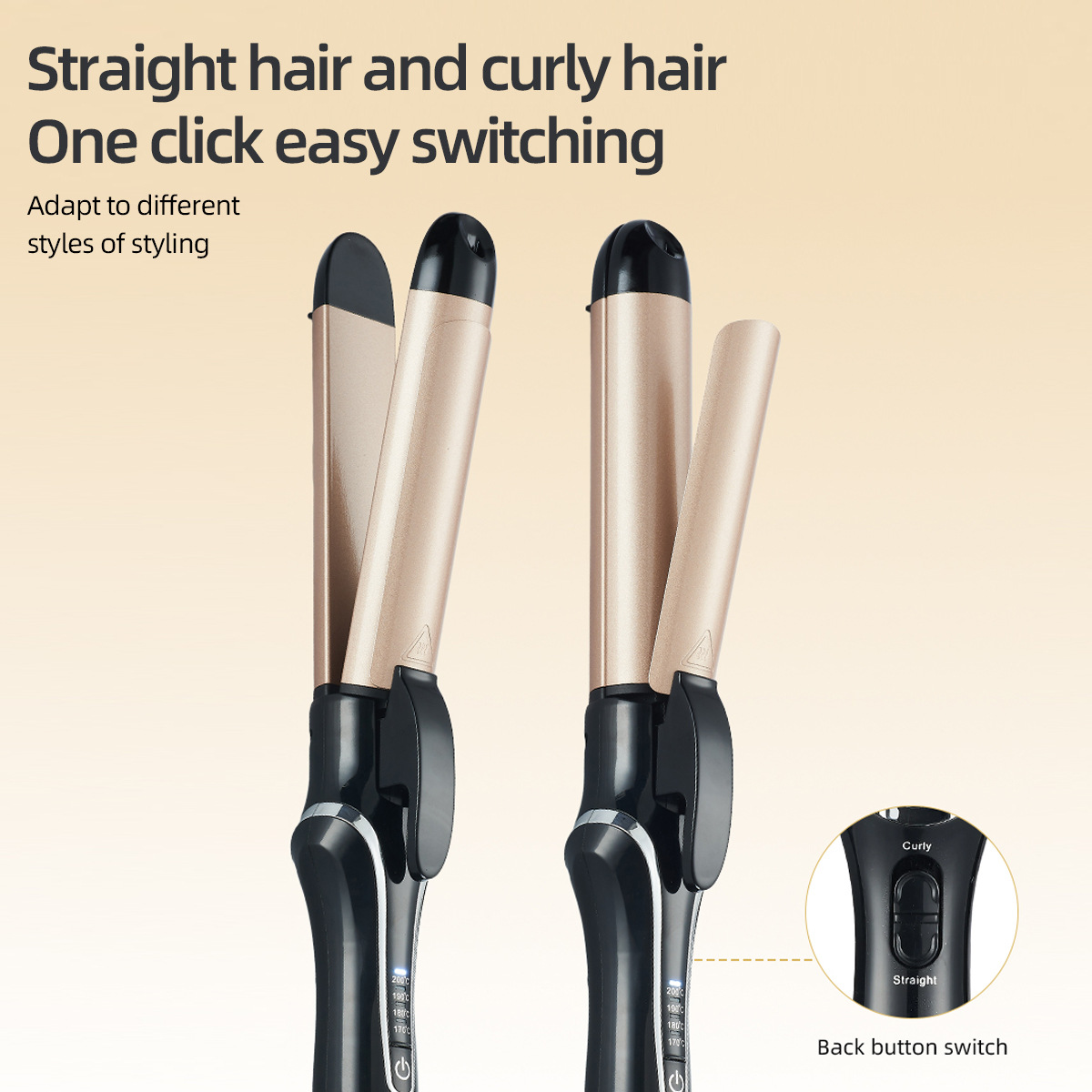 LCD 2-in-1 Hair Curler & Straightener — Ceramic 32mm Dual-Purpose Iron