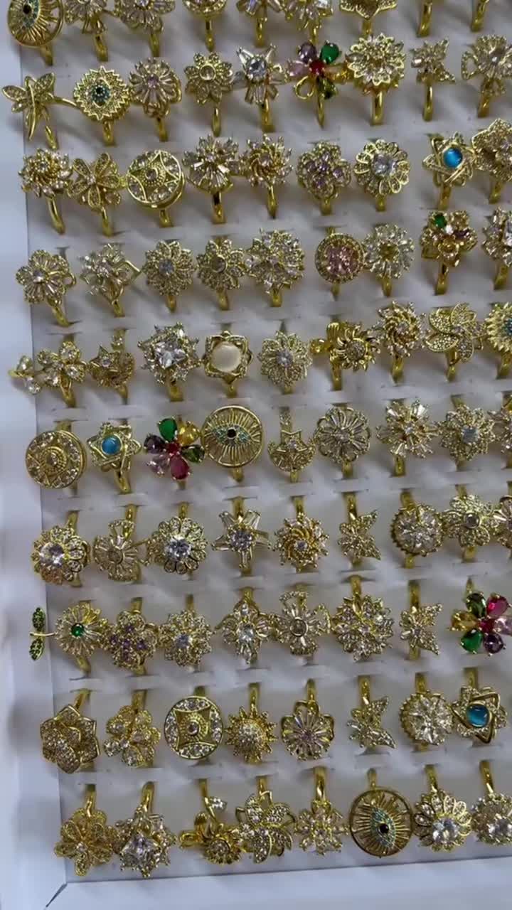 Factory Wholesale Rings Series 2 — 10 Reference Styles, Gold-Plated Copper, Zircon & Moissanite