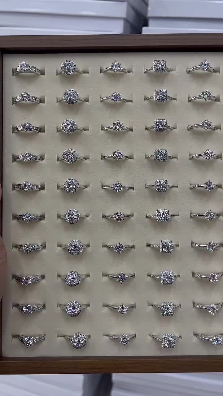 Factory Wholesale Rings Series 2 — 10 Reference Styles, Gold-Plated Copper, Zircon & Moissanite