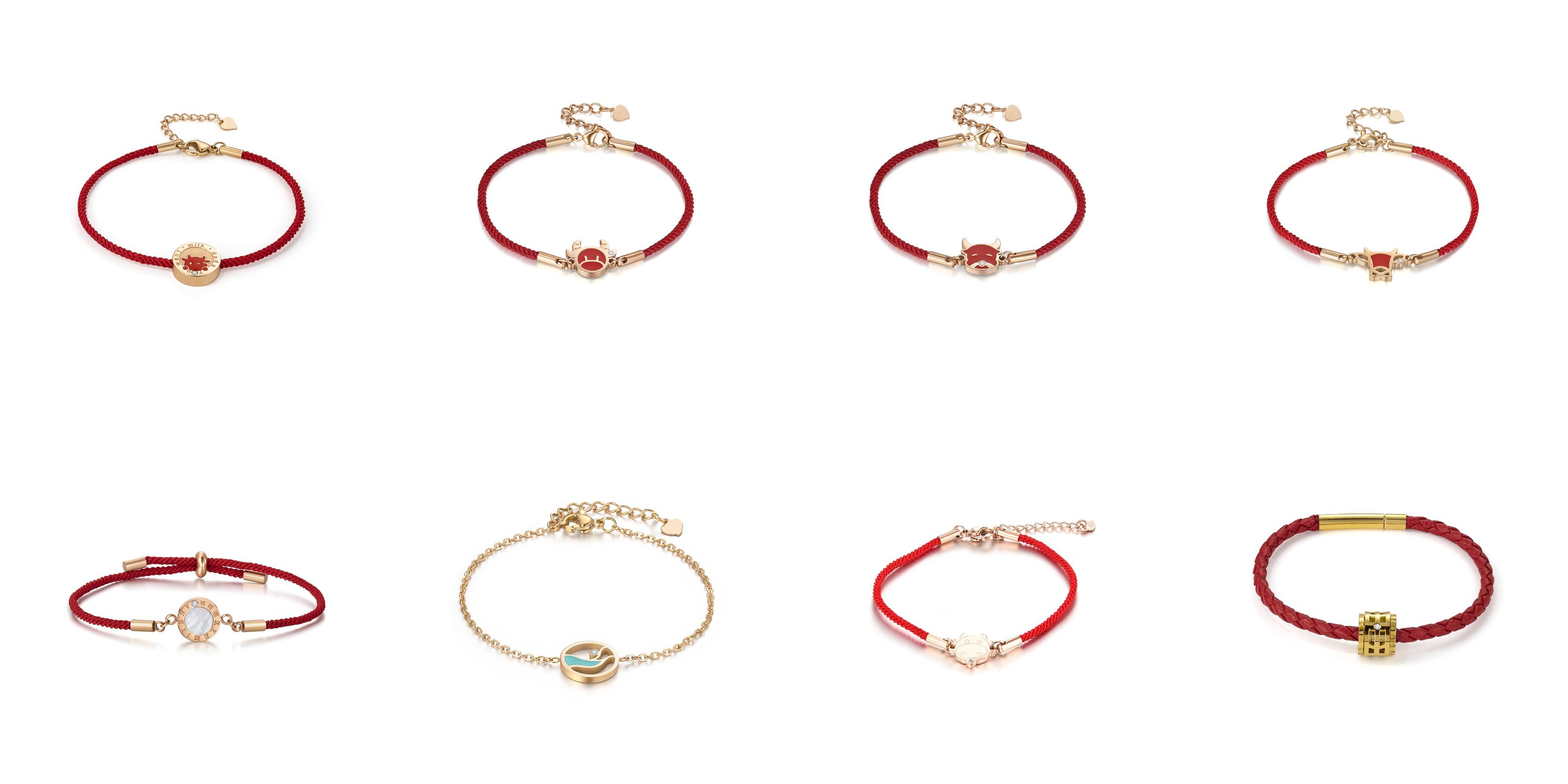 Click to enlarge Titanium Steel Diamond Bracelets — 8-Style Sample Set — AGJewel